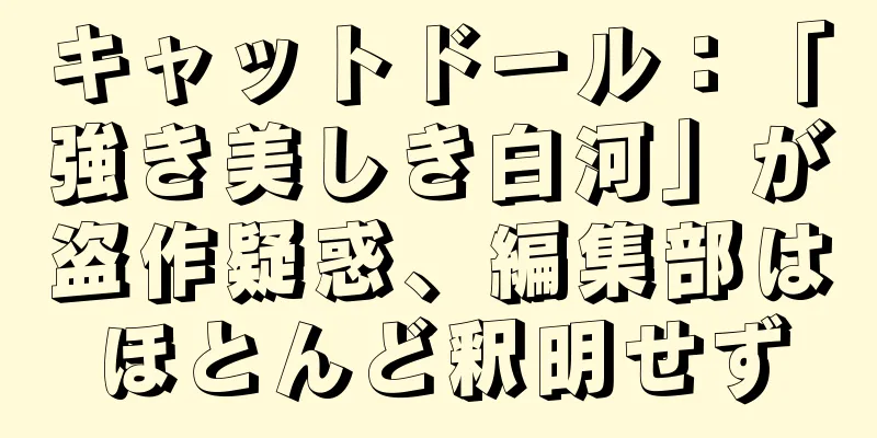 キャットドール：「強き美しき白河」が盗作疑惑、編集部はほとんど釈明せず
