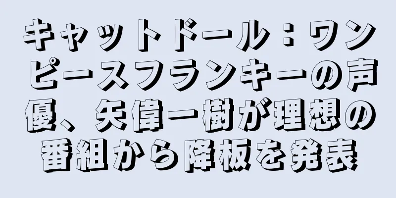 キャットドール：ワンピースフランキーの声優、矢偉一樹が理想の番組から降板を発表
