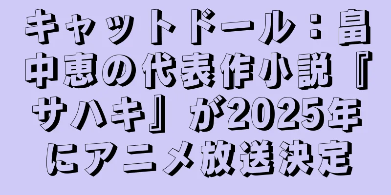 キャットドール：畠中恵の代表作小説『サハキ』が2025年にアニメ放送決定
