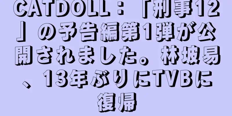 CATDOLL：「刑事12」の予告編第1弾が公開されました。林坡易、13年ぶりにTVBに復帰