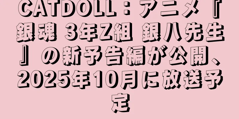 CATDOLL：アニメ『銀魂 3年Z組 銀八先生』の新予告編が公開、2025年10月に放送予定