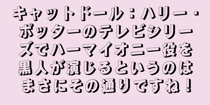 キャットドール：ハリー・ポッターのテレビシリーズでハーマイオニー役を黒人が演じるというのはまさにその通りですね！