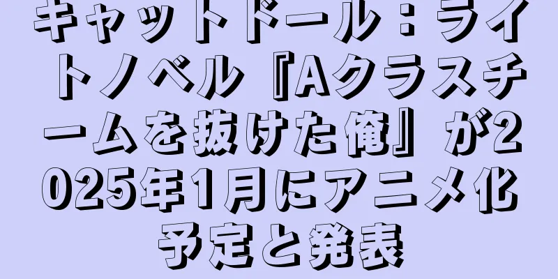 キャットドール：ライトノベル『Aクラスチームを抜けた俺』が2025年1月にアニメ化予定と発表