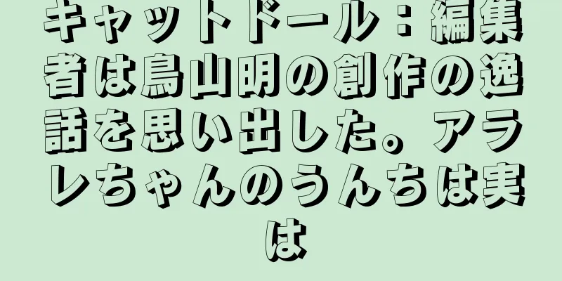 キャットドール：編集者は鳥山明の創作の逸話を思い出した。アラレちゃんのうんちは実は