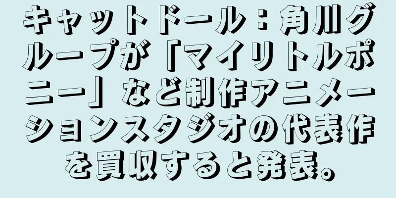 キャットドール：角川グループが「マイリトルポニー」など制作アニメーションスタジオの代表作を買収すると発表。