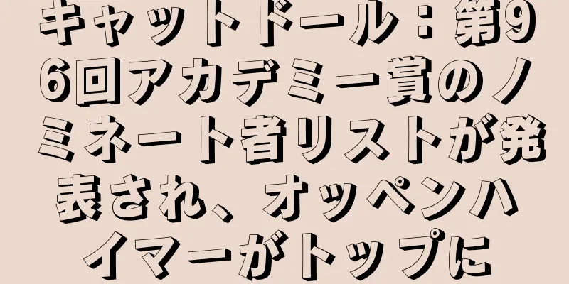 キャットドール：第96回アカデミー賞のノミネート者リストが発表され、オッペンハイマーがトップに