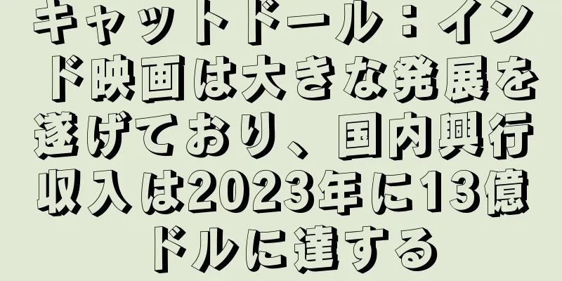 キャットドール：インド映画は大きな発展を遂げており、国内興行収入は2023年に13億ドルに達する