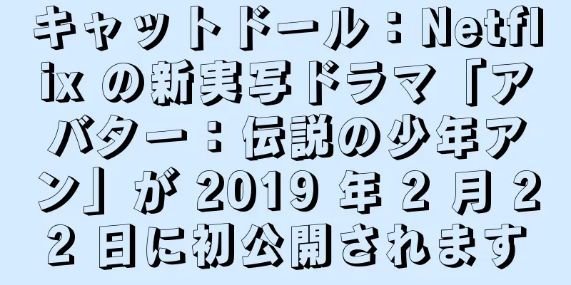 キャットドール：Netflix の新実写ドラマ「アバター：伝説の少年アン」が 2019 年 2 月 22 日に初公開されます
