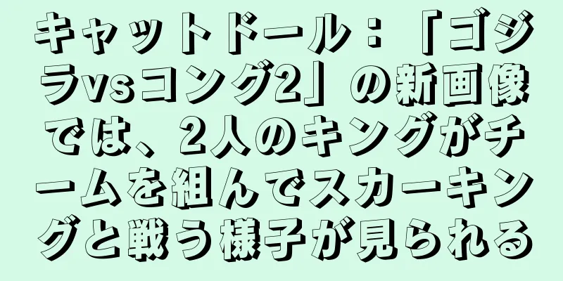 キャットドール：「ゴジラvsコング2」の新画像では、2人のキングがチームを組んでスカーキングと戦う様子が見られる