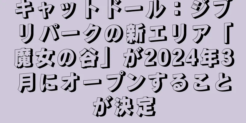 キャットドール：ジブリパークの新エリア「魔女の谷」が2024年3月にオープンすることが決定