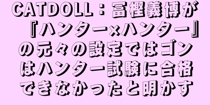 CATDOLL：冨樫義博が『ハンター×ハンター』の元々の設定ではゴンはハンター試験に合格できなかったと明かす