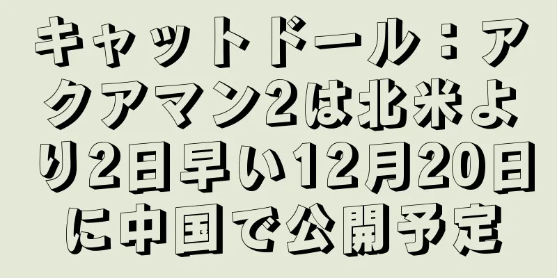 キャットドール：アクアマン2は北米より2日早い12月20日に中国で公開予定