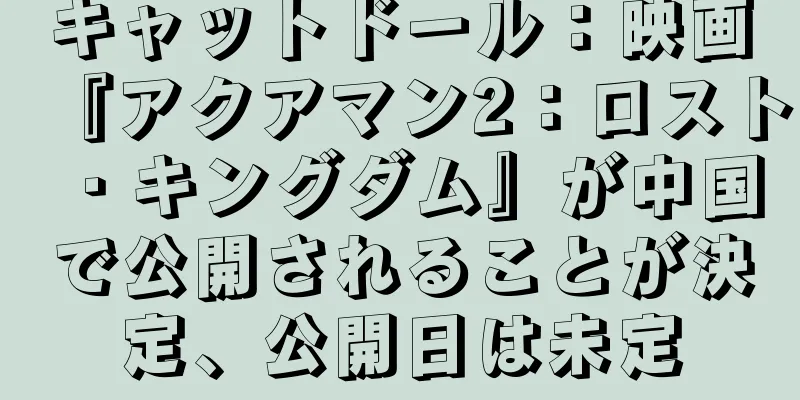 キャットドール：映画『アクアマン2：ロスト・キングダム』が中国で公開されることが決定、公開日は未定