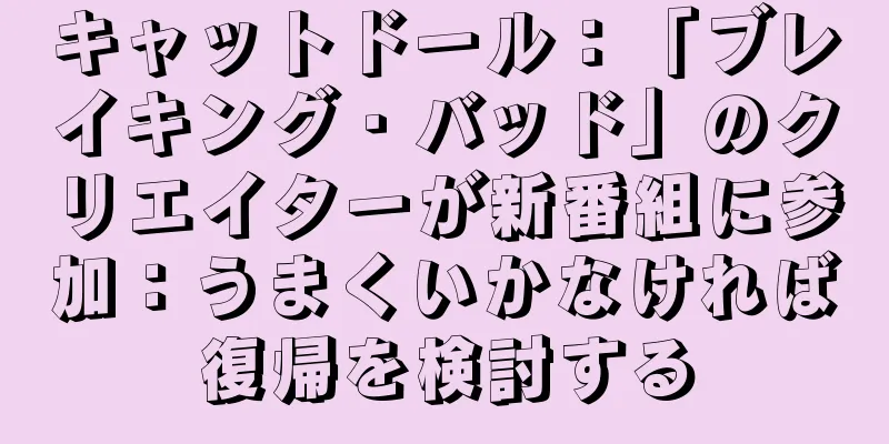 キャットドール：「ブレイキング・バッド」のクリエイターが新番組に参加：うまくいかなければ復帰を検討する