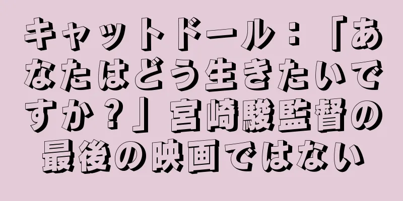 キャットドール：「あなたはどう生きたいですか？」宮崎駿監督の最後の映画ではない