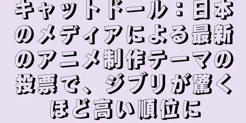 キャットドール：日本のメディアによる最新のアニメ制作テーマの投票で、ジブリが驚くほど高い順位に