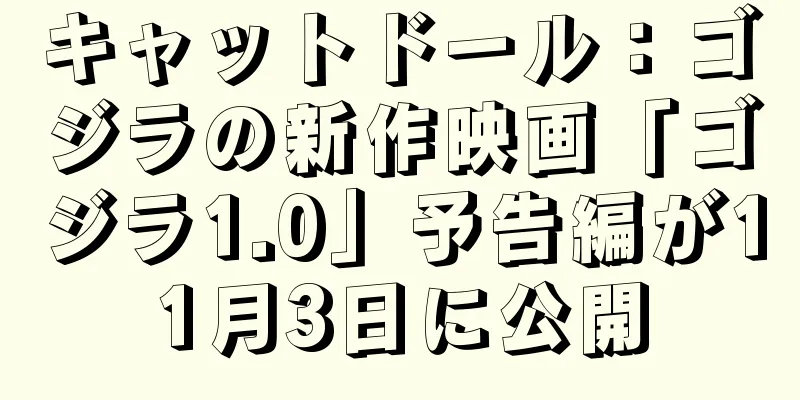 キャットドール：ゴジラの新作映画「ゴジラ1.0」予告編が11月3日に公開