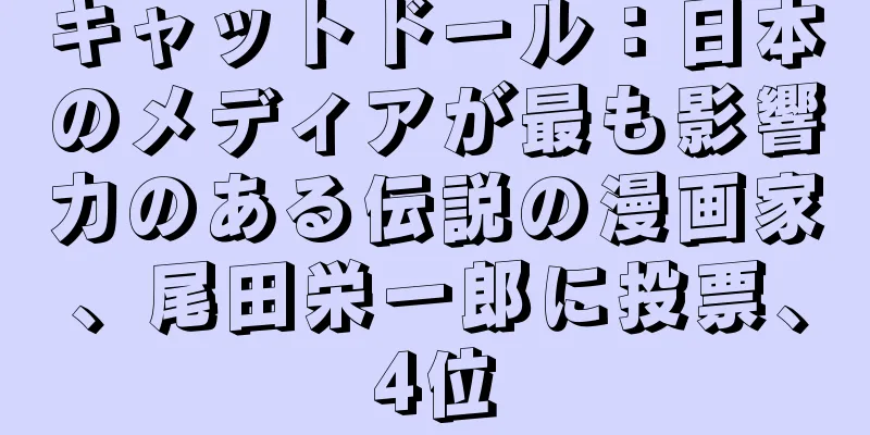 キャットドール：日本のメディアが最も影響力のある伝説の漫画家、尾田栄一郎に投票、4位