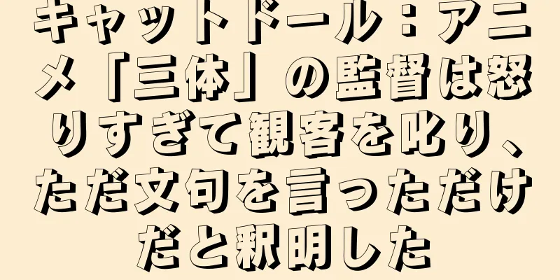 キャットドール：アニメ「三体」の監督は怒りすぎて観客を叱り、ただ文句を言っただけだと釈明した