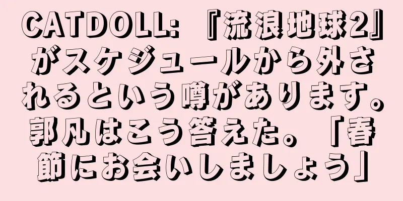 CATDOLL: 『流浪地球2』がスケジュールから外されるという噂があります。郭凡はこう答えた。「春節にお会いしましょう」