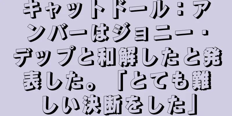 キャットドール：アンバーはジョニー・デップと和解したと発表した。「とても難しい決断をした」