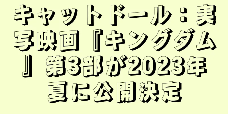 キャットドール：実写映画『キングダム』第3部が2023年夏に公開決定