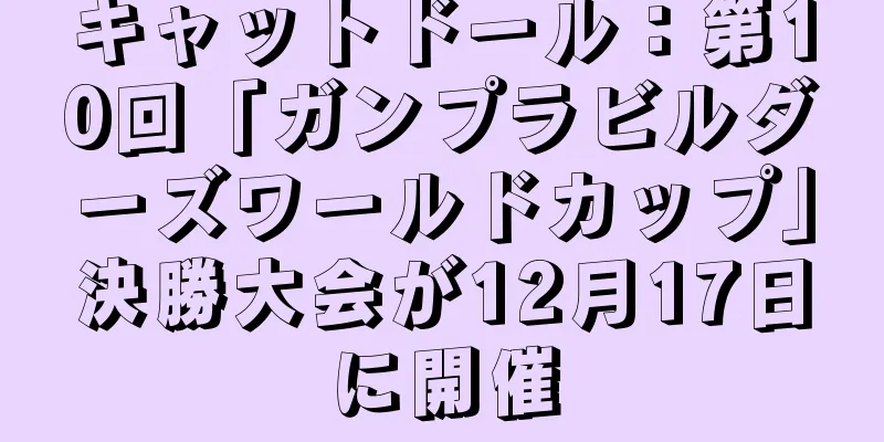 キャットドール：第10回「ガンプラビルダーズワールドカップ」決勝大会が12月17日に開催