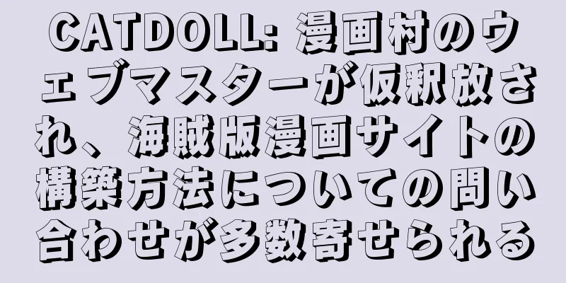 CATDOLL: 漫画村のウェブマスターが仮釈放され、海賊版漫画サイトの構築方法についての問い合わせが多数寄せられる
