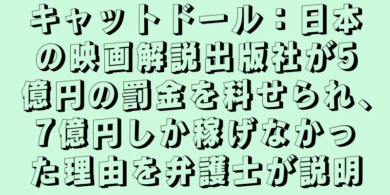 キャットドール：日本の映画解説出版社が5億円の罰金を科せられ、7億円しか稼げなかった理由を弁護士が説明