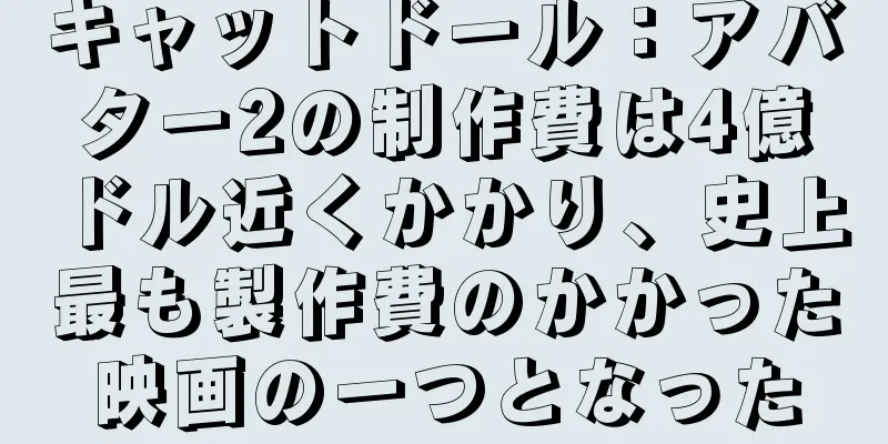 キャットドール：アバター2の制作費は4億ドル近くかかり、史上最も製作費のかかった映画の一つとなった