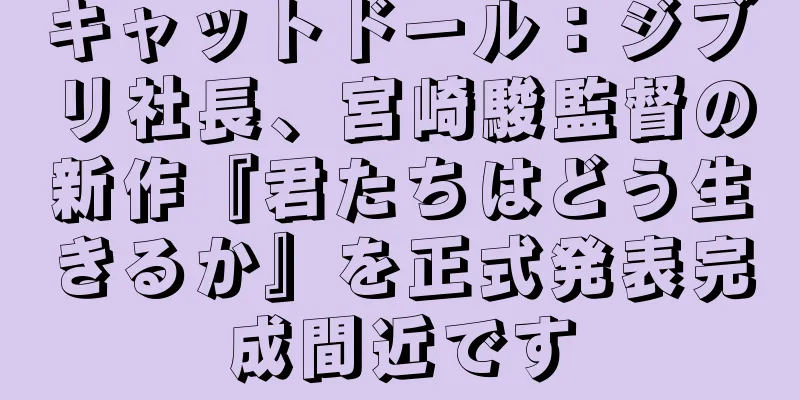 キャットドール：ジブリ社長、宮崎駿監督の新作『君たちはどう生きるか』を正式発表完成間近です