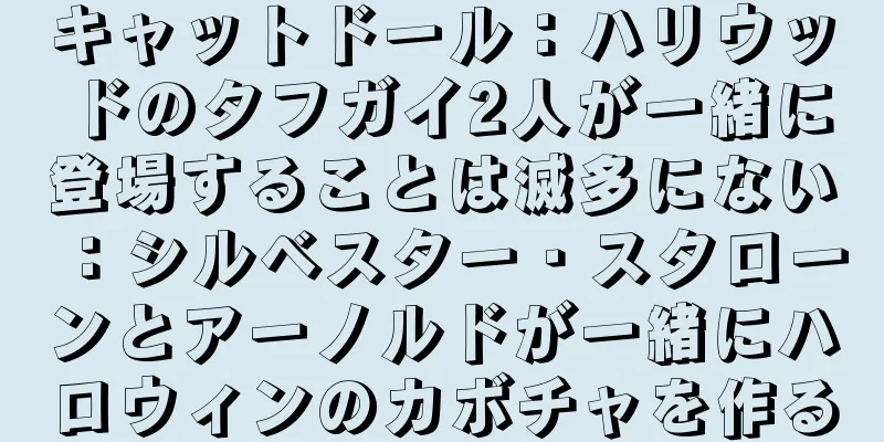 キャットドール：ハリウッドのタフガイ2人が一緒に登場することは滅多にない：シルベスター・スタローンとアーノルドが一緒にハロウィンのカボチャを作る