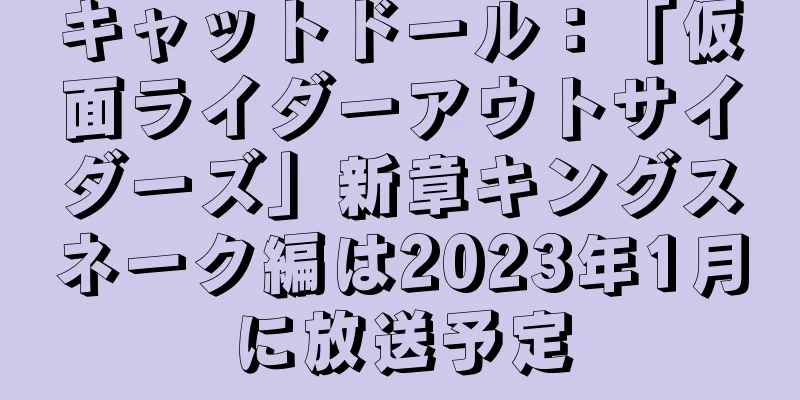 キャットドール：「仮面ライダーアウトサイダーズ」新章キングスネーク編は2023年1月に放送予定