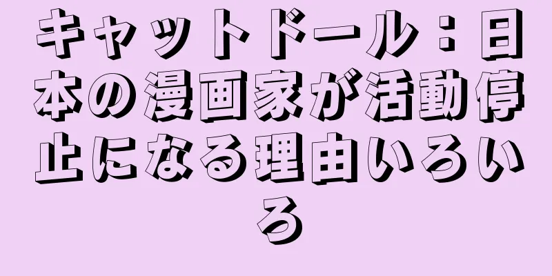 キャットドール：日本の漫画家が活動停止になる理由いろいろ