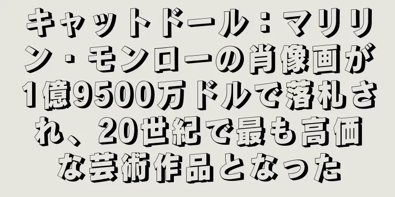 キャットドール：マリリン・モンローの肖像画が1億9500万ドルで落札され、20世紀で最も高価な芸術作品となった