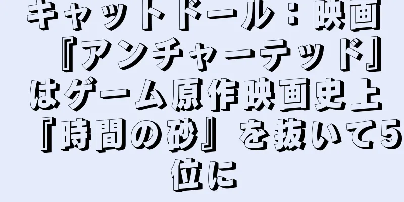 キャットドール：映画『アンチャーテッド』はゲーム原作映画史上『時間の砂』を抜いて5位に