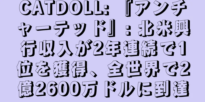 CATDOLL: 『アンチャーテッド』: 北米興行収入が2年連続で1位を獲得、全世界で2億2600万ドルに到達
