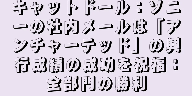 キャットドール：ソニーの社内メールは「アンチャーテッド」の興行成績の成功を祝福：全部門の勝利