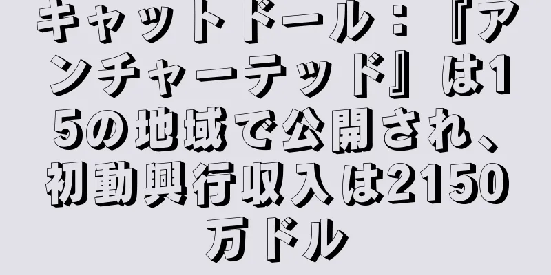 キャットドール：『アンチャーテッド』は15の地域で公開され、初動興行収入は2150万ドル