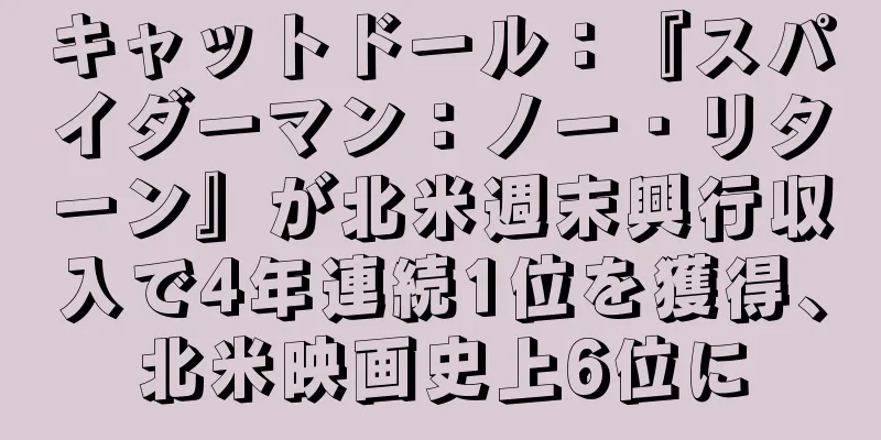 キャットドール：『スパイダーマン：ノー・リターン』が北米週末興行収入で4年連続1位を獲得、北米映画史上6位に