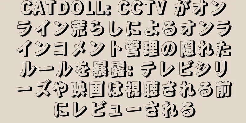 CATDOLL: CCTV がオンライン荒らしによるオンラインコメント管理の隠れたルールを暴露: テレビシリーズや映画は視聴される前にレビューされる