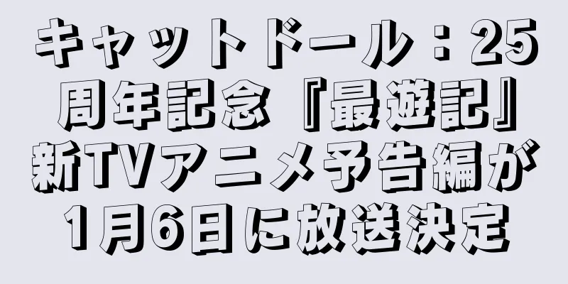 キャットドール：25周年記念『最遊記』新TVアニメ予告編が1月6日に放送決定