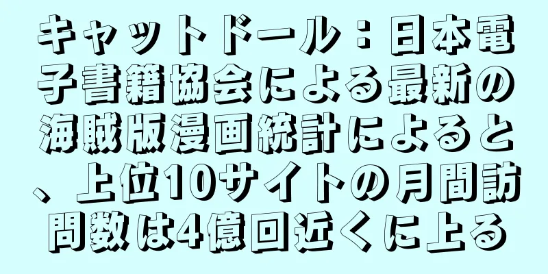 キャットドール：日本電子書籍協会による最新の海賊版漫画統計によると、上位10サイトの月間訪問数は4億回近くに上る