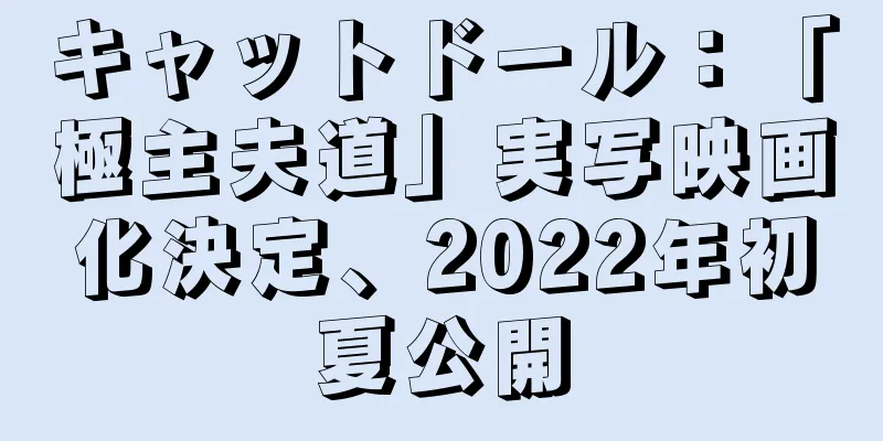 キャットドール：「極主夫道」実写映画化決定、2022年初夏公開