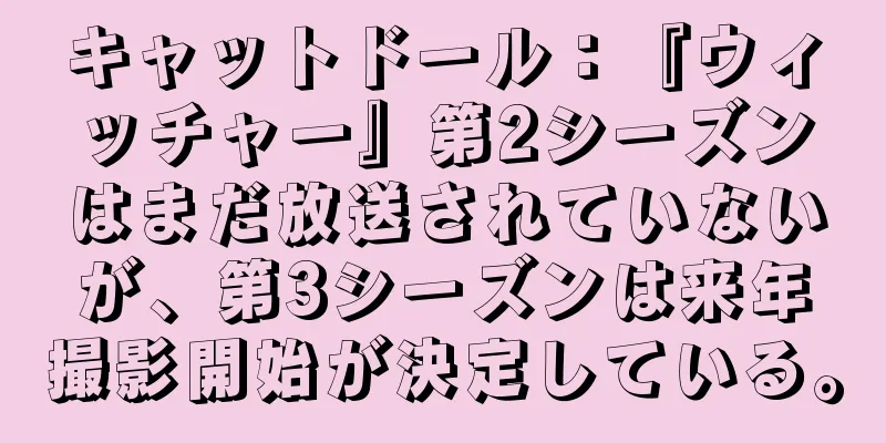 キャットドール：『ウィッチャー』第2シーズンはまだ放送されていないが、第3シーズンは来年撮影開始が決定している。