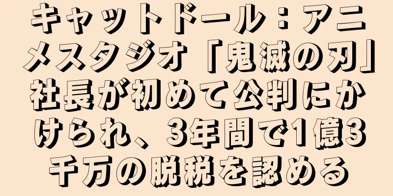 キャットドール：アニメスタジオ「鬼滅の刃」社長が初めて公判にかけられ、3年間で1億3千万の脱税を認める