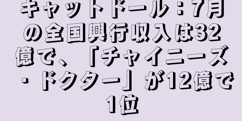 キャットドール：7月の全国興行収入は32億で、「チャイニーズ・ドクター」が12億で1位