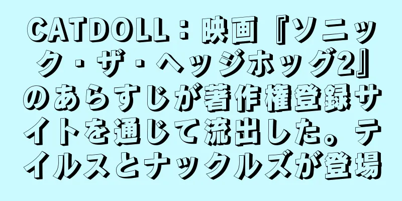 CATDOLL：映画『ソニック・ザ・ヘッジホッグ2』のあらすじが著作権登録サイトを通じて流出した。テイルスとナックルズが登場