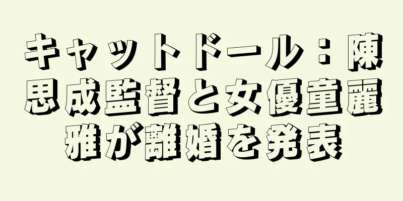 キャットドール：陳思成監督と女優童麗雅が離婚を発表