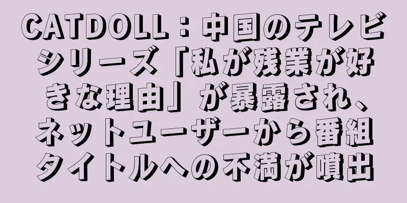 CATDOLL：中国のテレビシリーズ「私が残業が好きな理由」が暴露され、ネットユーザーから番組タイトルへの不満が噴出
